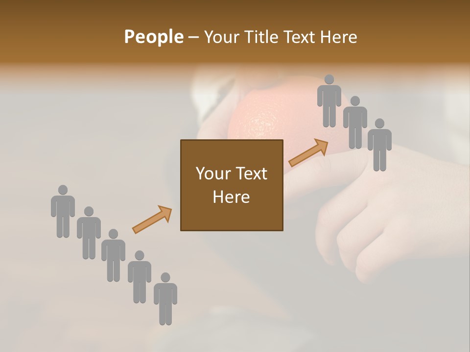 Man Sitting On Floor Holding An Orange PowerPoint Template