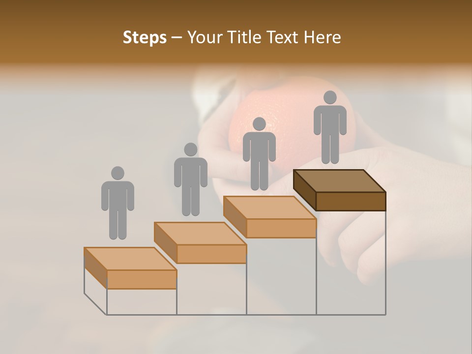 Man Sitting On Floor Holding An Orange PowerPoint Template