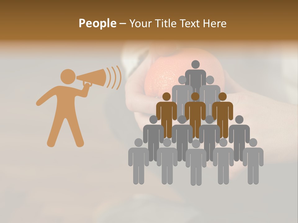 Man Sitting On Floor Holding An Orange PowerPoint Template