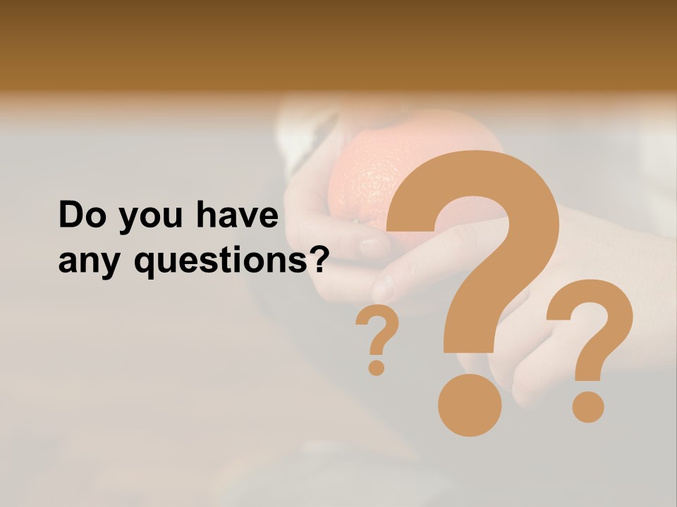 Man Sitting On Floor Holding An Orange PowerPoint Template