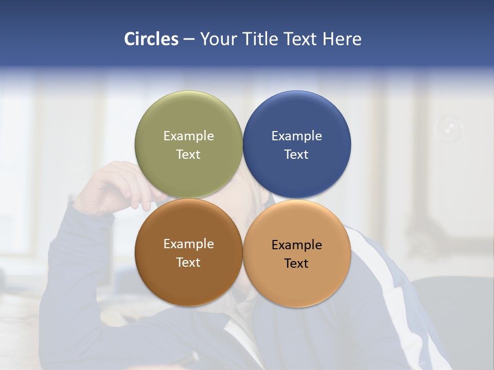 Man Looking At Floating Bubbles PowerPoint Template