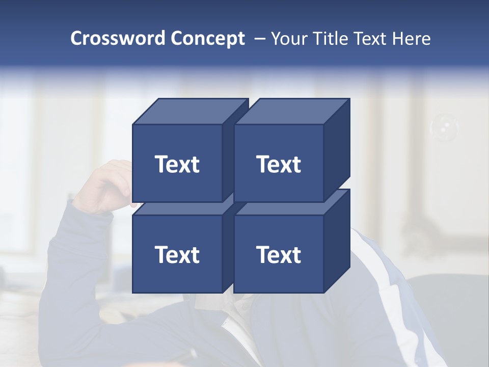 Man Looking At Floating Bubbles PowerPoint Template