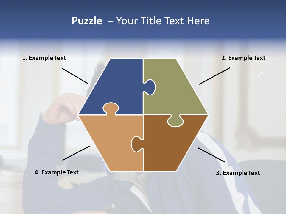 Man Looking At Floating Bubbles PowerPoint Template