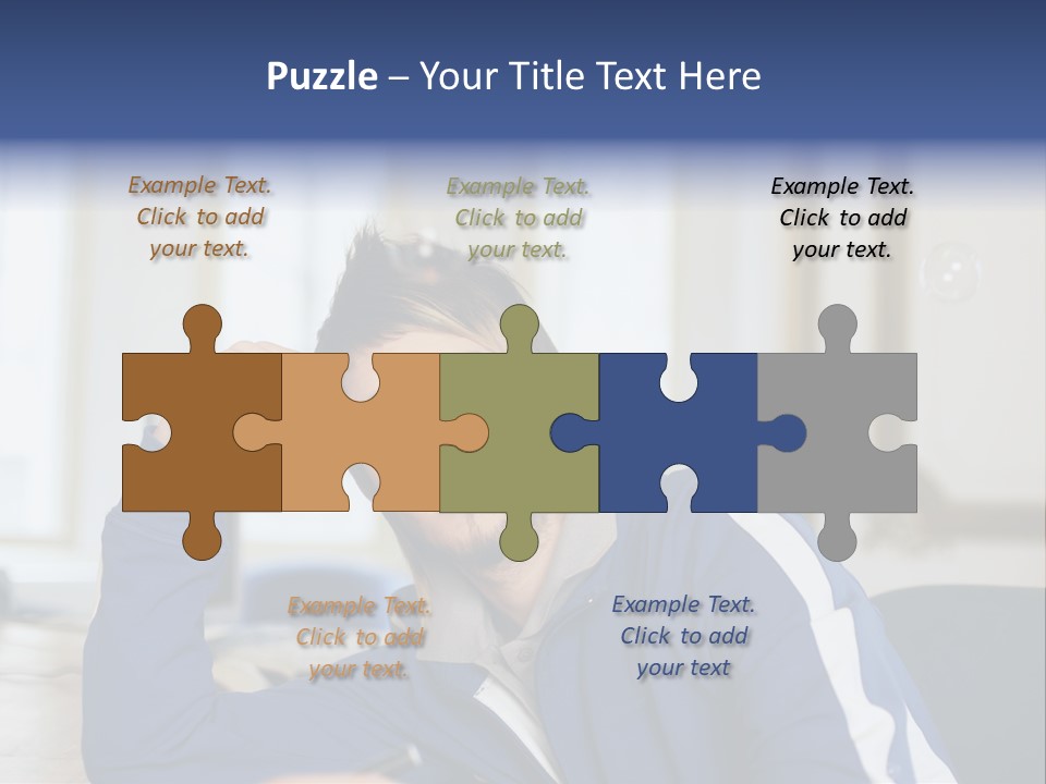 Man Looking At Floating Bubbles PowerPoint Template