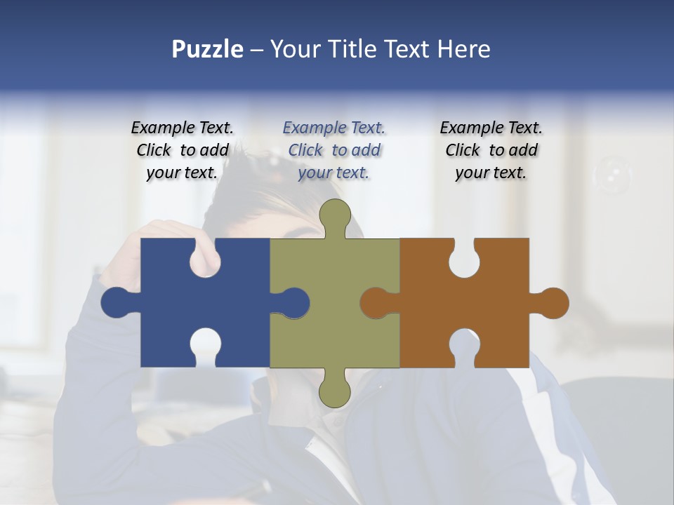 Man Looking At Floating Bubbles PowerPoint Template