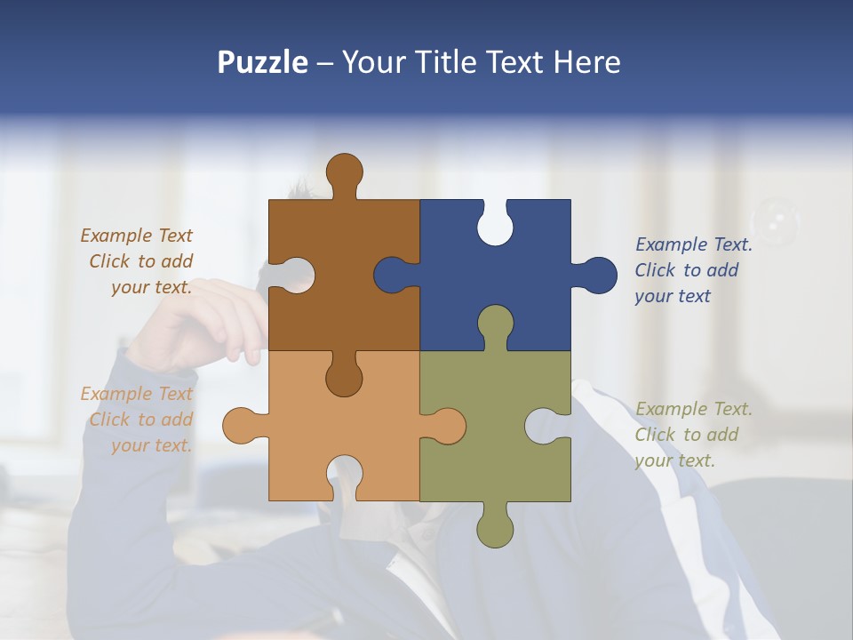 Man Looking At Floating Bubbles PowerPoint Template