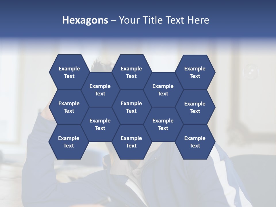 Man Looking At Floating Bubbles PowerPoint Template