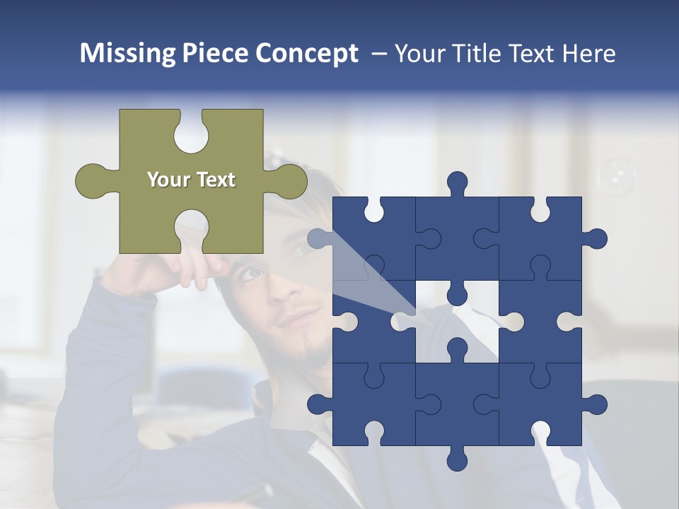 Man Looking At Floating Bubbles PowerPoint Template