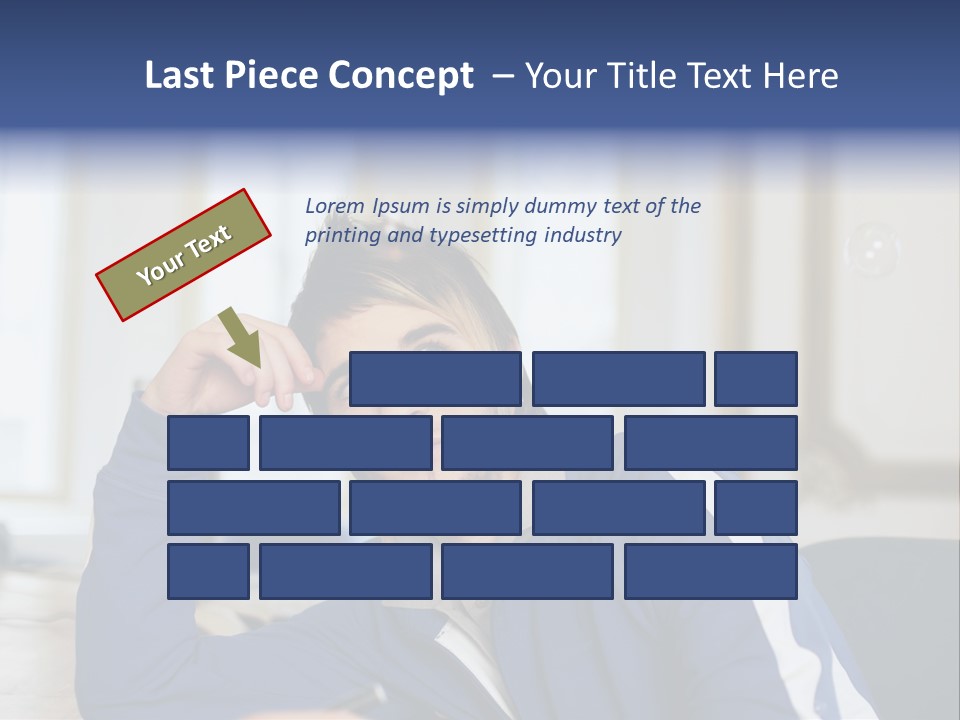 Man Looking At Floating Bubbles PowerPoint Template