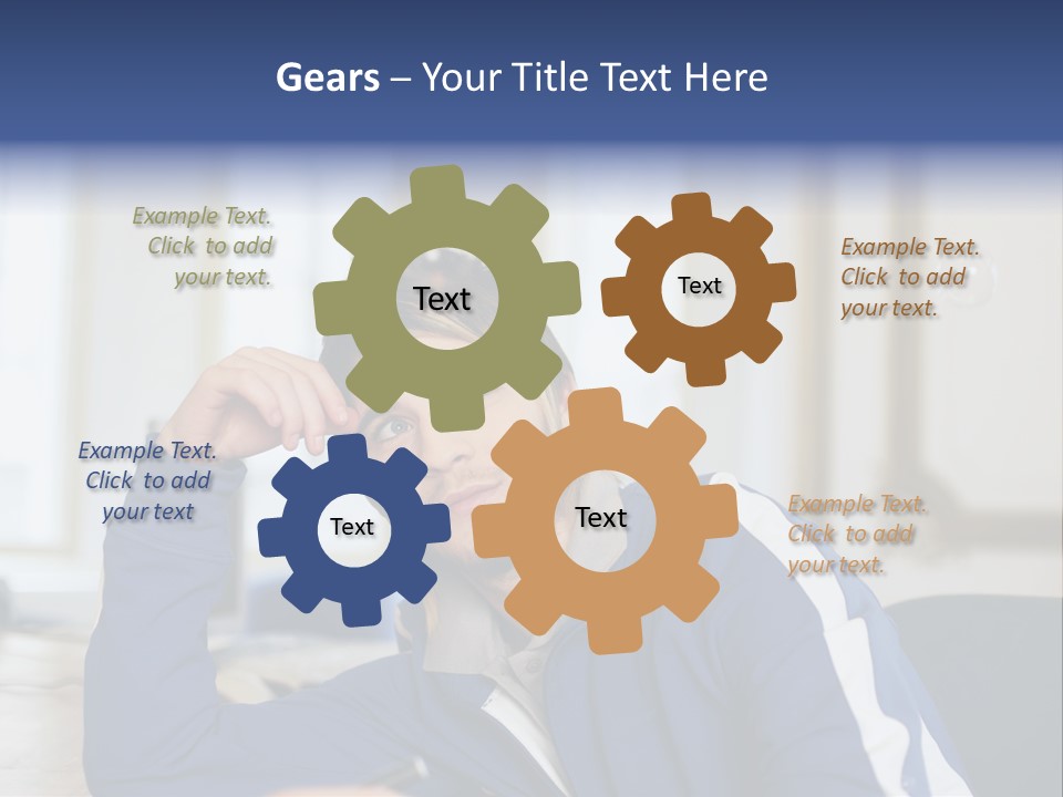 Man Looking At Floating Bubbles PowerPoint Template