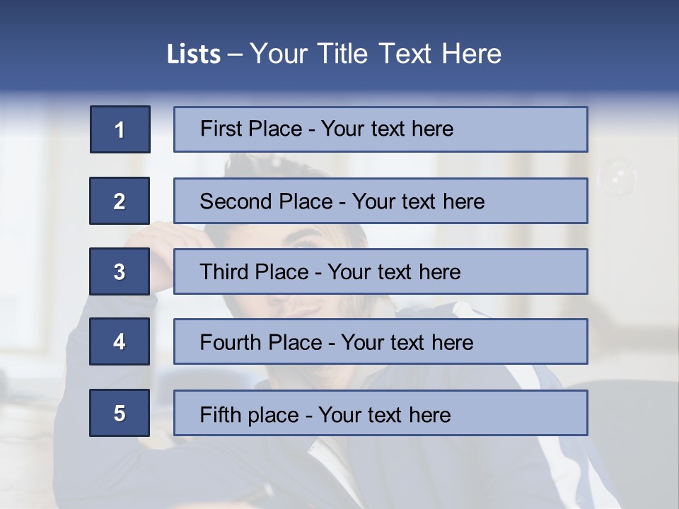 Man Looking At Floating Bubbles PowerPoint Template