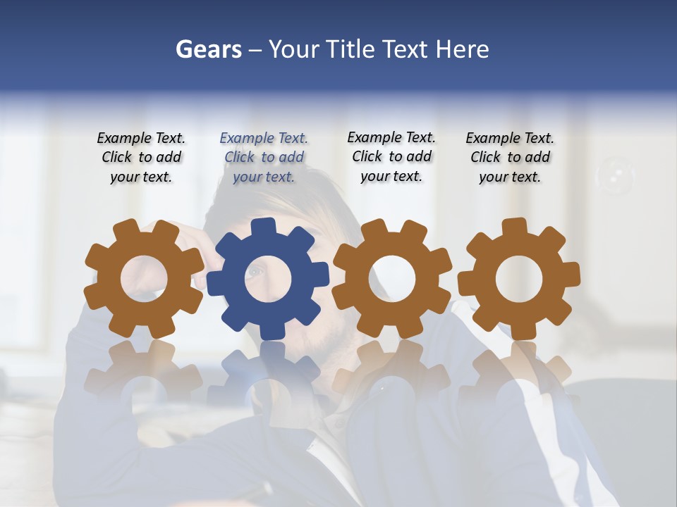 Man Looking At Floating Bubbles PowerPoint Template