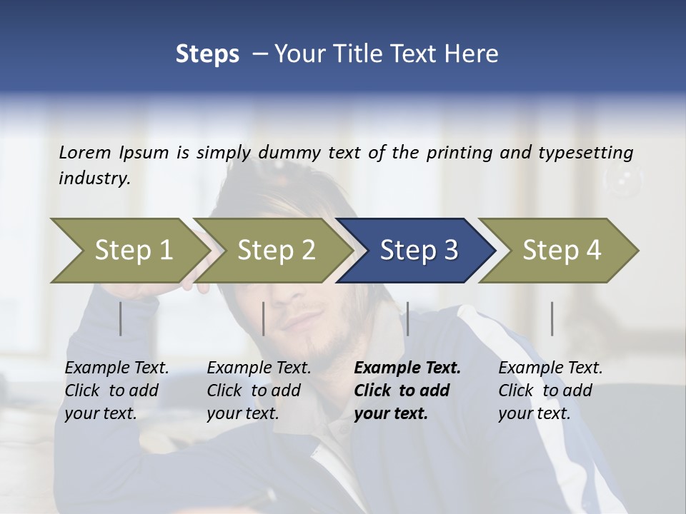 Man Looking At Floating Bubbles PowerPoint Template