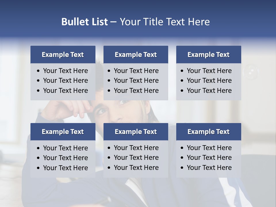 Man Looking At Floating Bubbles PowerPoint Template