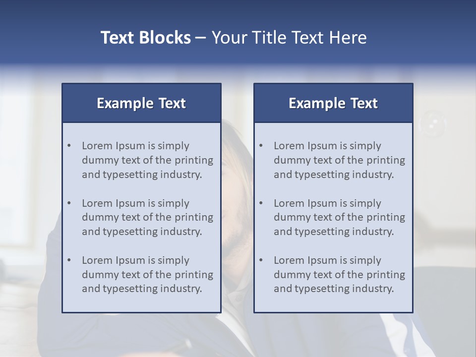 Man Looking At Floating Bubbles PowerPoint Template