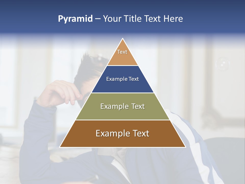 Man Looking At Floating Bubbles PowerPoint Template