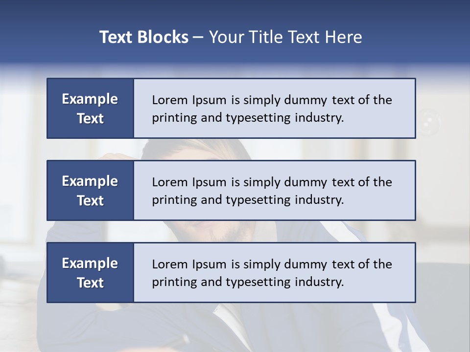 Man Looking At Floating Bubbles PowerPoint Template