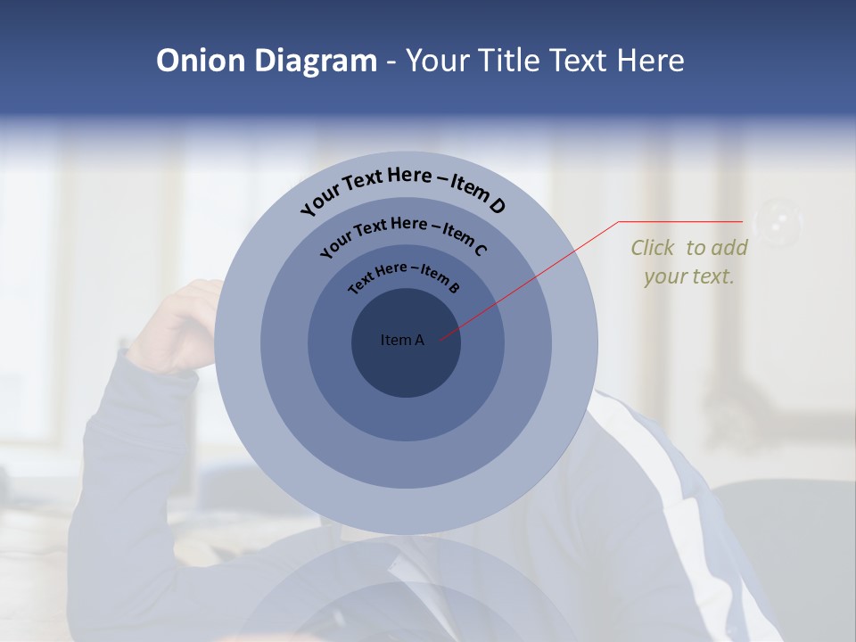 Man Looking At Floating Bubbles PowerPoint Template