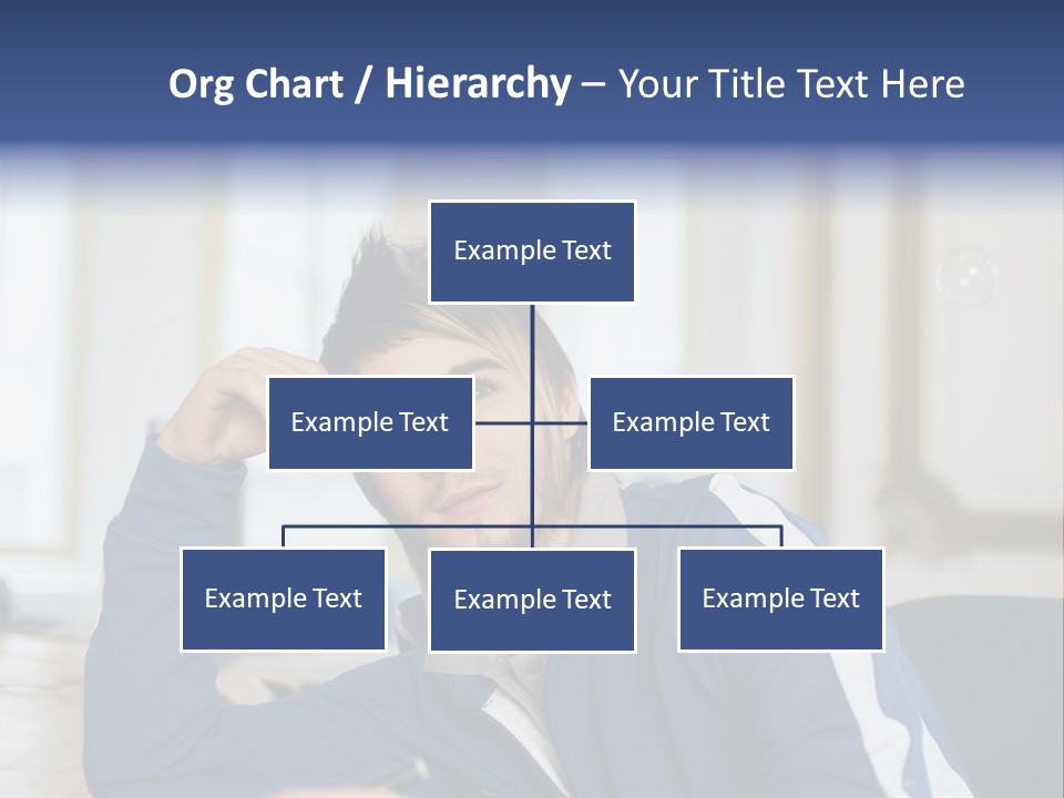 Man Looking At Floating Bubbles PowerPoint Template