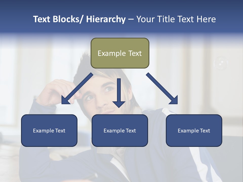 Man Looking At Floating Bubbles PowerPoint Template