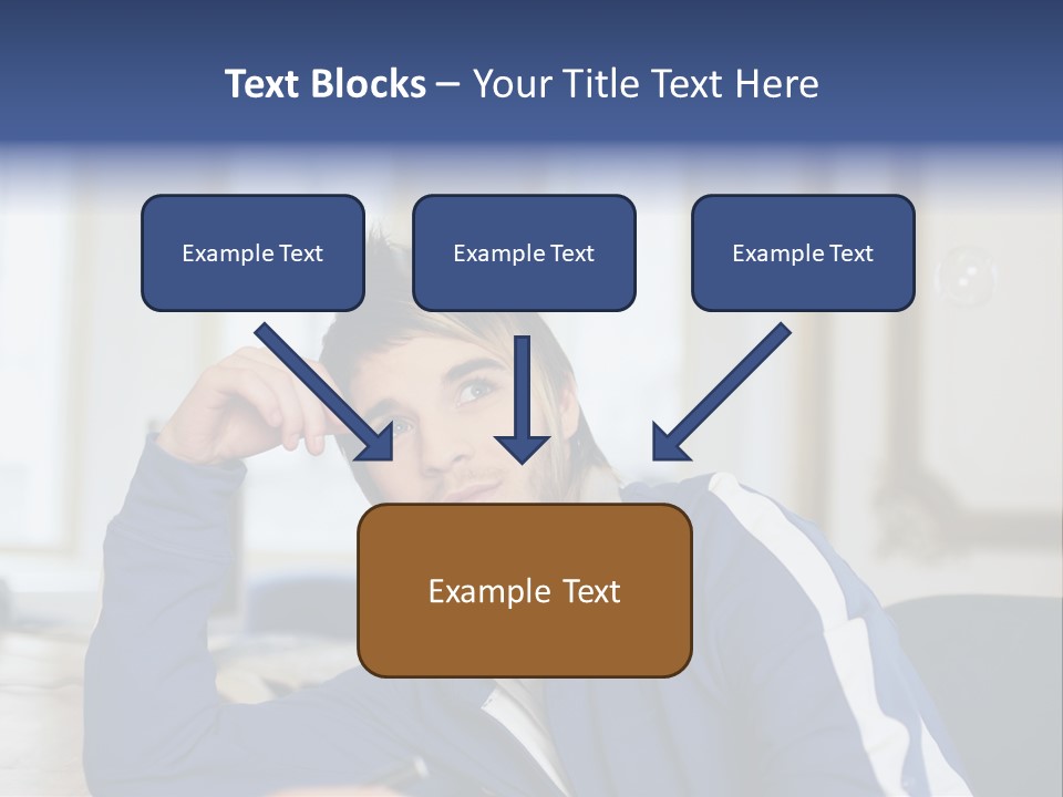 Man Looking At Floating Bubbles PowerPoint Template