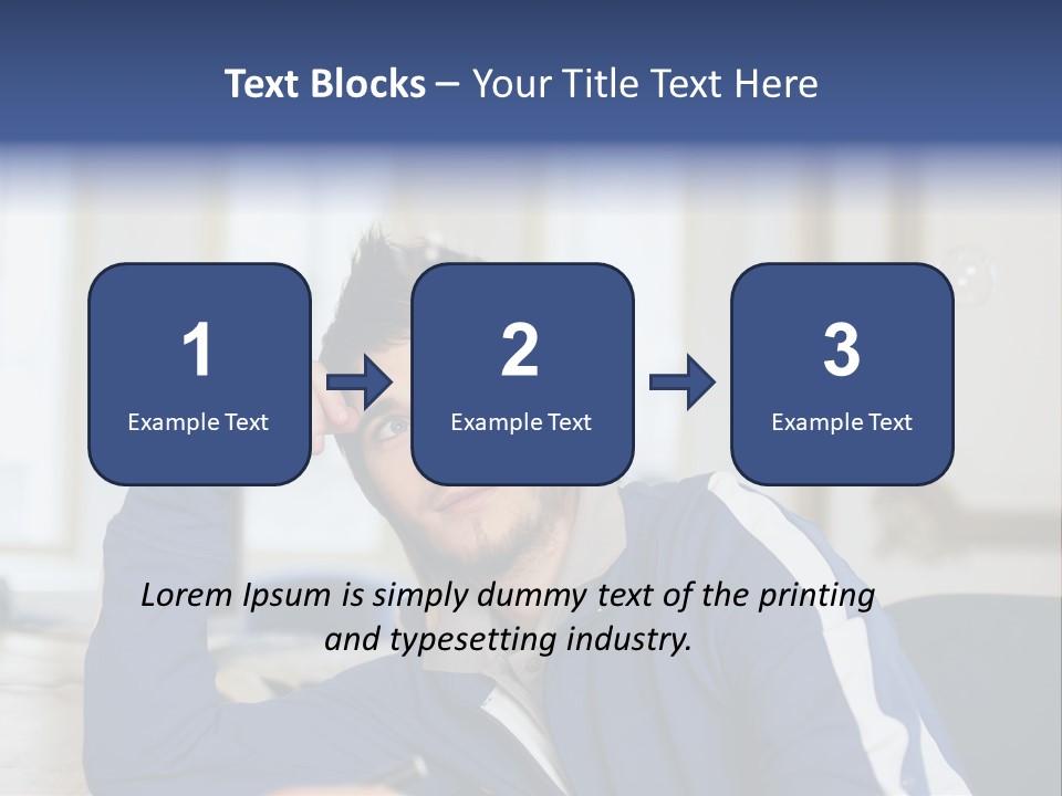 Man Looking At Floating Bubbles PowerPoint Template