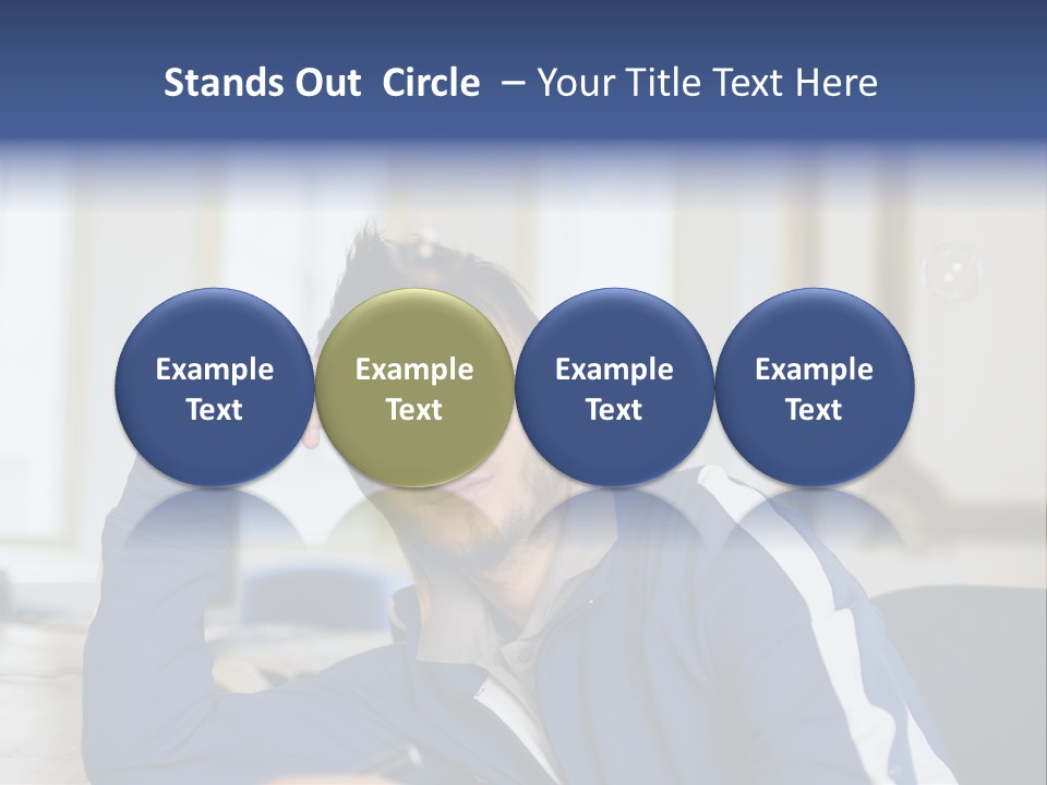 Man Looking At Floating Bubbles PowerPoint Template