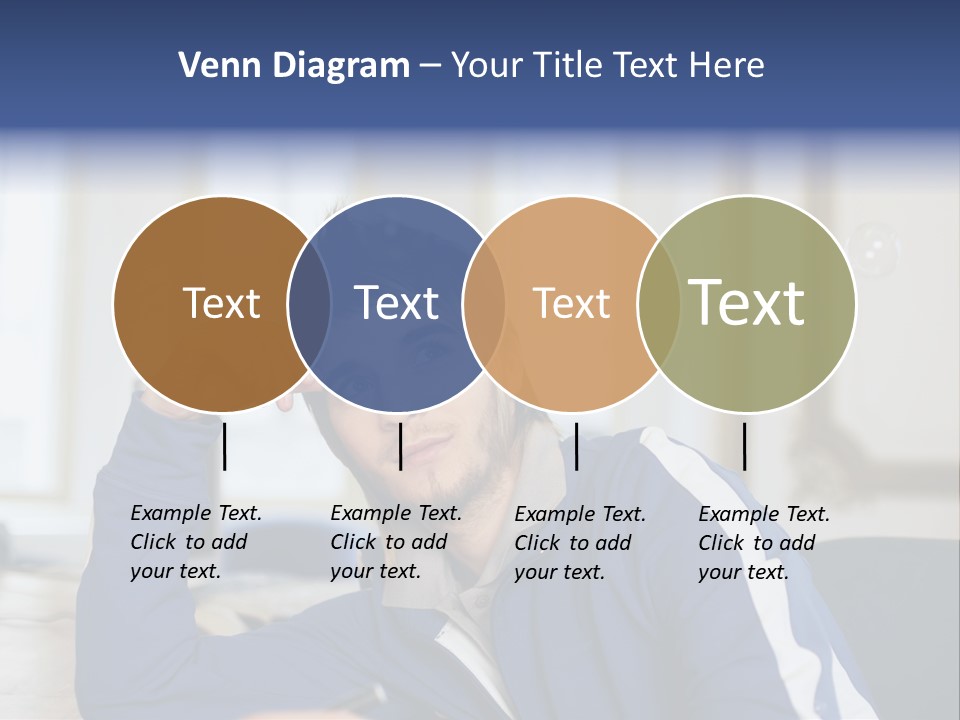 Man Looking At Floating Bubbles PowerPoint Template