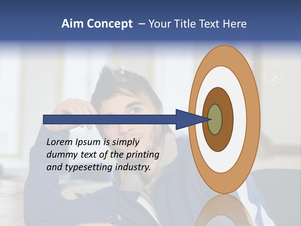 Man Looking At Floating Bubbles PowerPoint Template