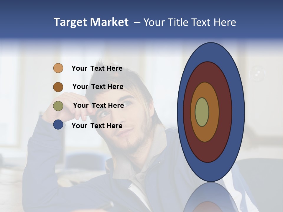 Man Looking At Floating Bubbles PowerPoint Template