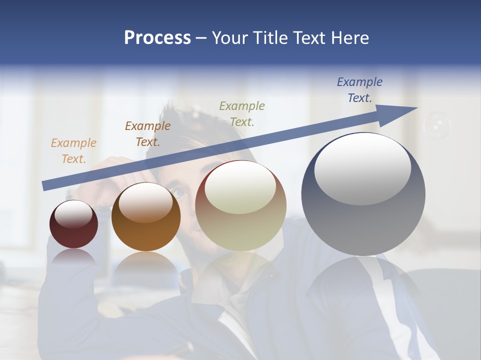 Man Looking At Floating Bubbles PowerPoint Template