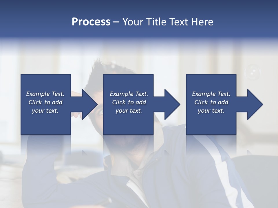 Man Looking At Floating Bubbles PowerPoint Template