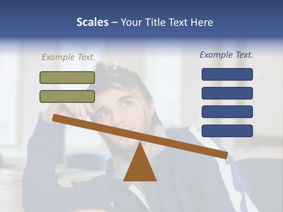 Man Looking At Floating Bubbles PowerPoint Template