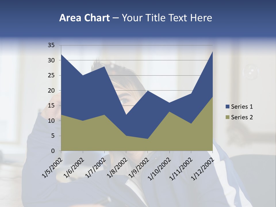 Man Looking At Floating Bubbles PowerPoint Template