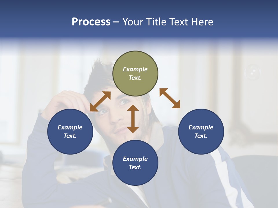 Man Looking At Floating Bubbles PowerPoint Template