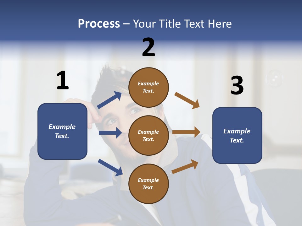 Man Looking At Floating Bubbles PowerPoint Template
