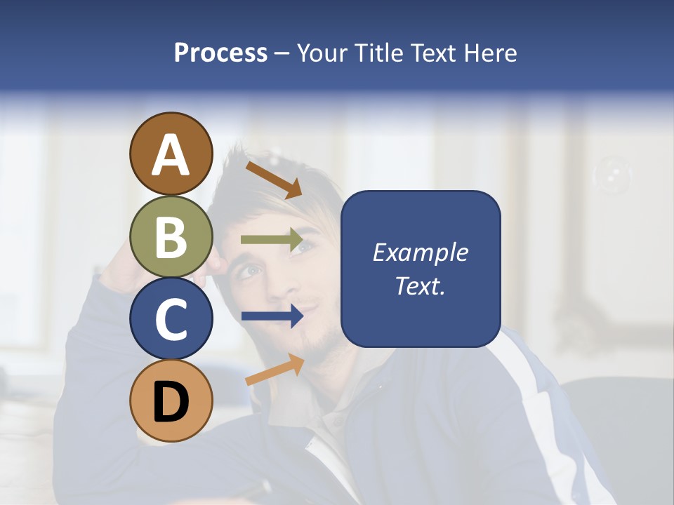 Man Looking At Floating Bubbles PowerPoint Template