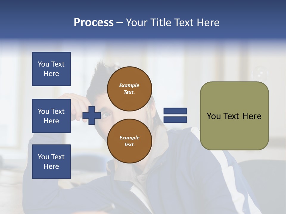 Man Looking At Floating Bubbles PowerPoint Template