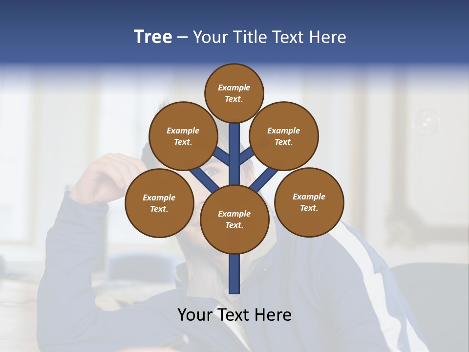 Man Looking At Floating Bubbles PowerPoint Template