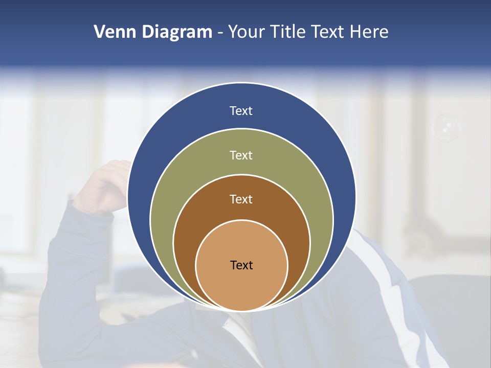 Man Looking At Floating Bubbles PowerPoint Template