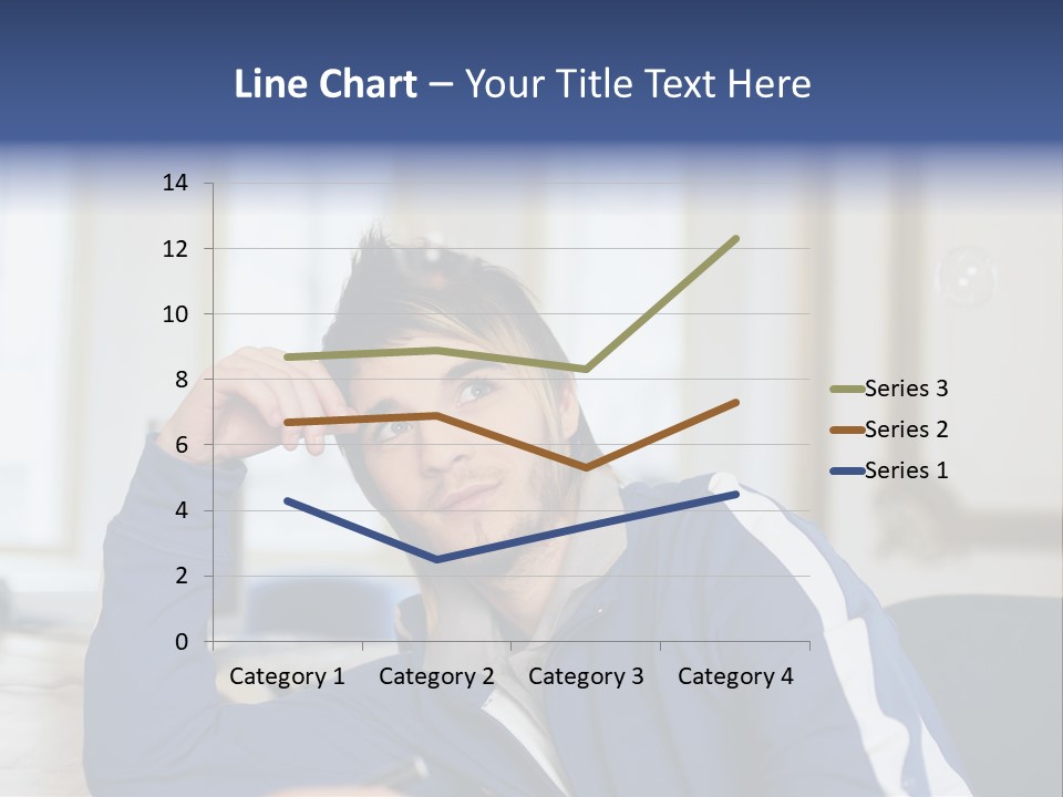 Man Looking At Floating Bubbles PowerPoint Template