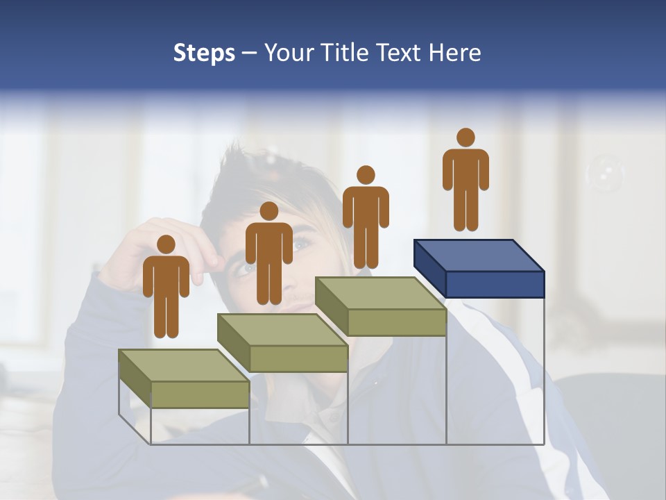 Man Looking At Floating Bubbles PowerPoint Template