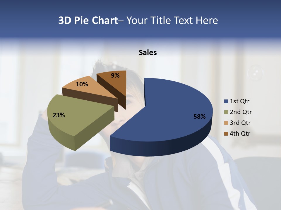 Man Looking At Floating Bubbles PowerPoint Template