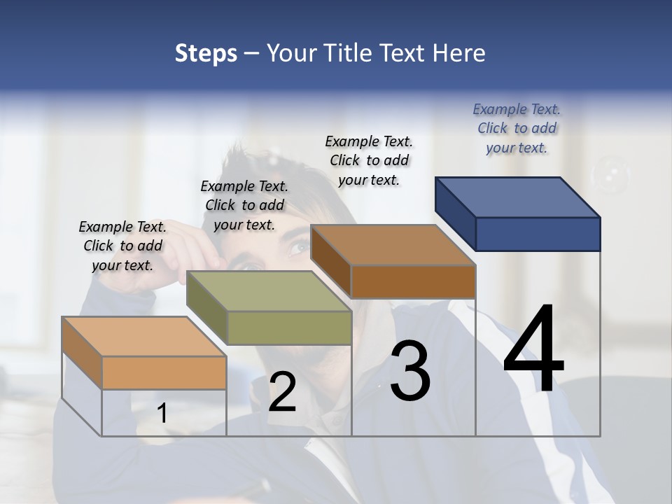 Man Looking At Floating Bubbles PowerPoint Template