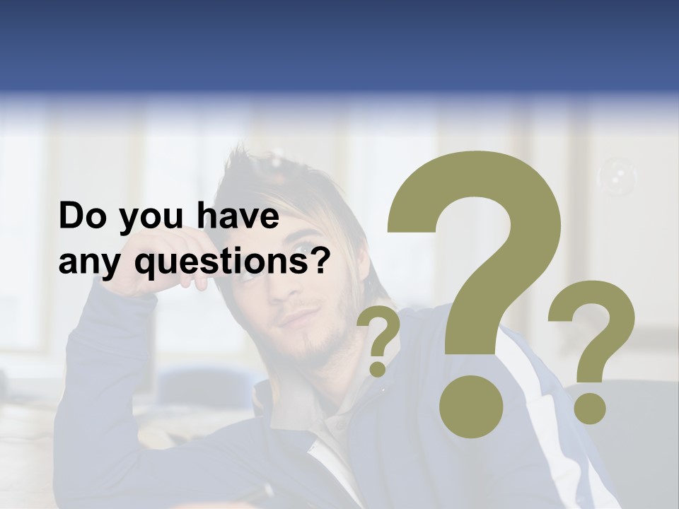 Man Looking At Floating Bubbles PowerPoint Template