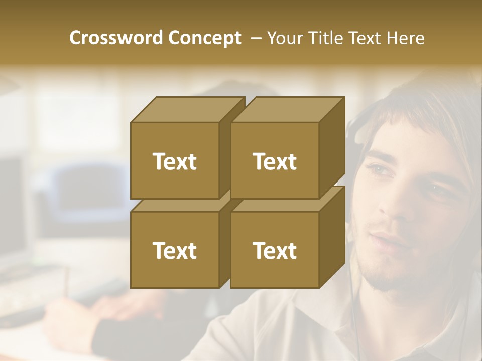 Colleagues In An Office PowerPoint Template