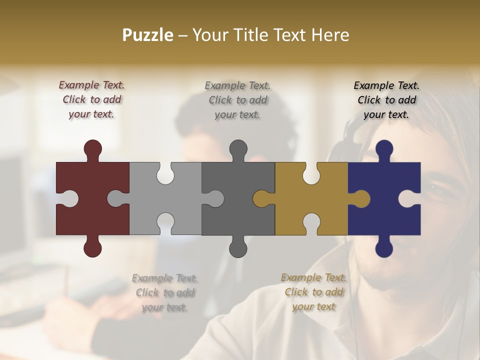 Colleagues In An Office PowerPoint Template