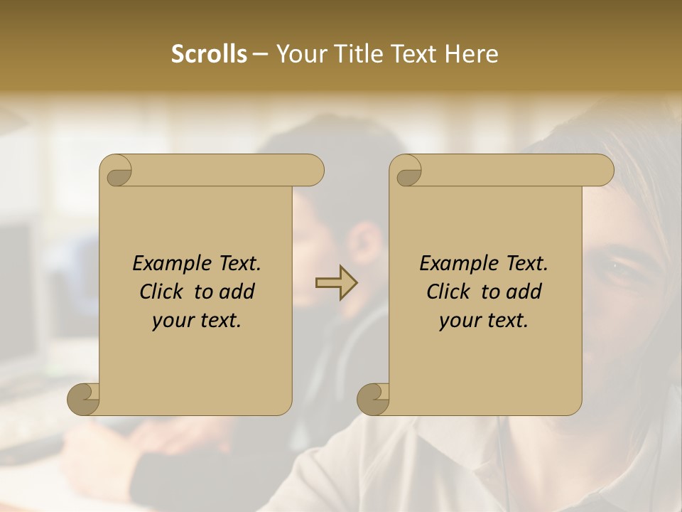 Colleagues In An Office PowerPoint Template