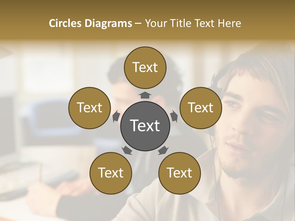 Colleagues In An Office PowerPoint Template