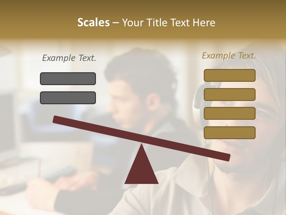 Colleagues In An Office PowerPoint Template